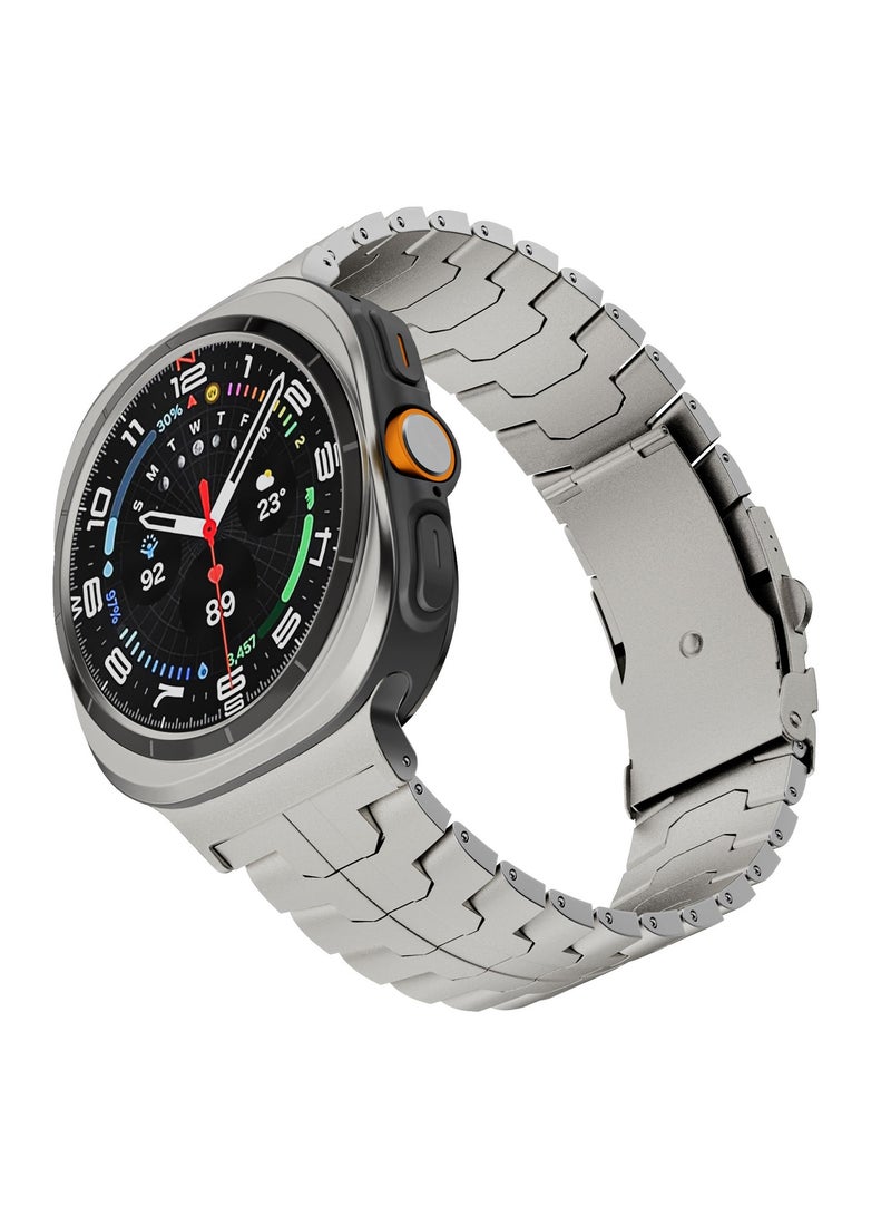 Titanium Band for Samsung Galaxy Watch Ultra 47mm LTE, Men and Women Luxury Titanium Metal Replacement Watch Strap for Samsung Watch Ultra, Titanium Color  - Image 3