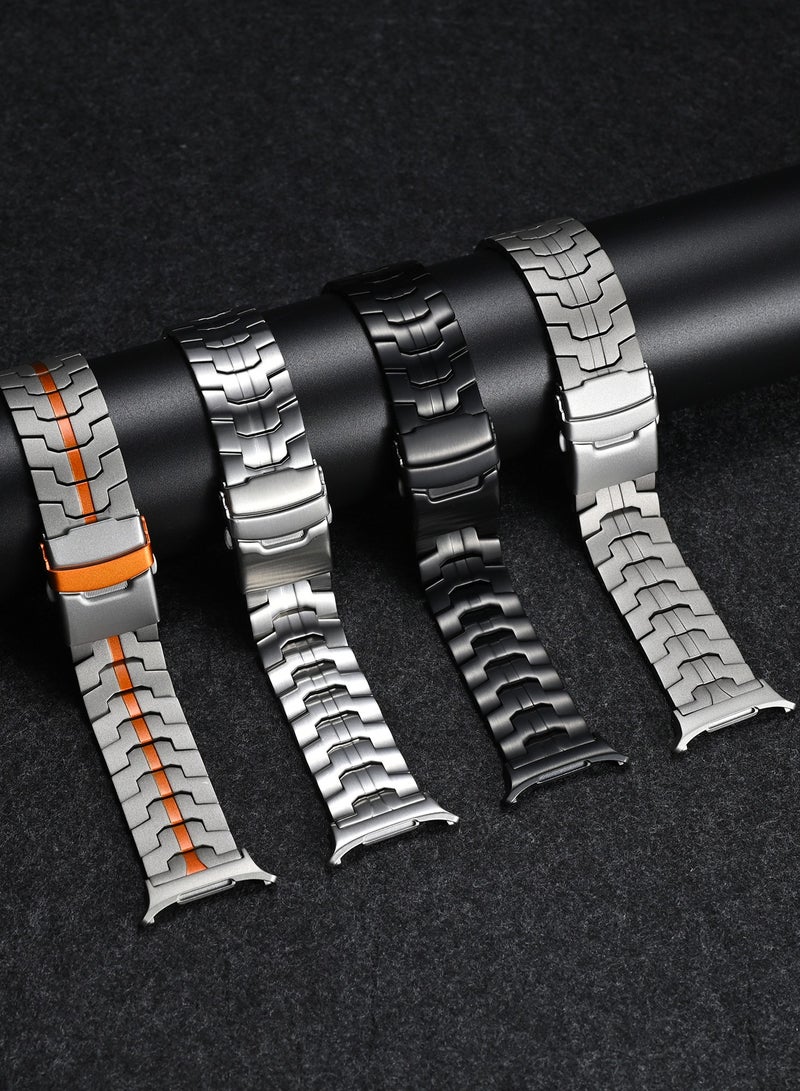 Titanium Band for Samsung Galaxy Watch Ultra 47mm LTE, Men and Women Luxury Titanium Metal Replacement Watch Strap for Samsung Watch Ultra, Titanium Color  - Image 4