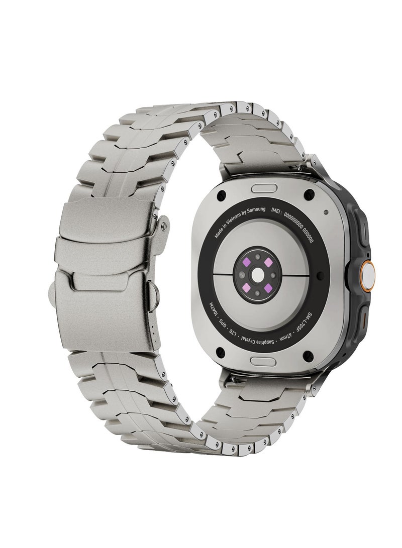 Titanium Band for Samsung Galaxy Watch Ultra 47mm LTE, Men and Women Luxury Titanium Metal Replacement Watch Strap for Samsung Watch Ultra, Titanium Color  - Image 2