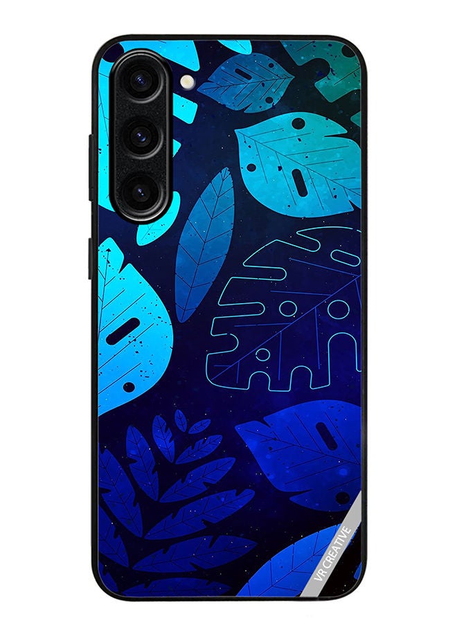 VR CREATIVE Protective Case Cover For Samsung Galaxy S23 Plus Blue Tropical Leaves Design Multicolour - Image 1