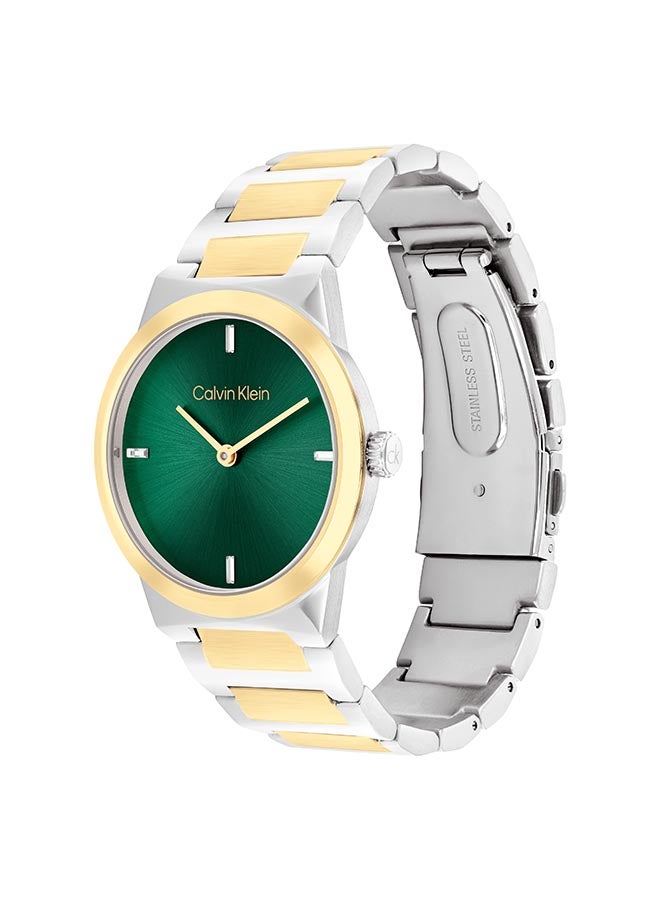 CALVIN KLEIN ساعة كالفن كلاين النسائية ذات العلبة الخضراء التناظرية - 25100087 - Image 2