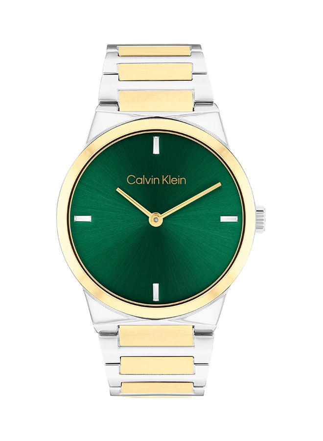 CALVIN KLEIN ساعة كالفن كلاين النسائية ذات العلبة الخضراء التناظرية - 25100087 - Image 1