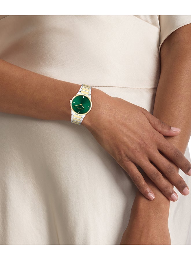 CALVIN KLEIN ساعة كالفن كلاين النسائية ذات العلبة الخضراء التناظرية - 25100087 - Image 4