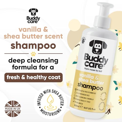 Buddycare Vanilla & Shea Butter Dog Shampoo - (16.90oz) Itch Relief & Dog Shampoo Sensitive Skin Care, Dog Shampoo and Conditioner, Premium Dog Grooming Supplies for All Breeds - Image 2
