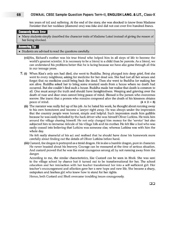 null - Oswaal CBSE Term 2 Hindi B, English, Science, Social Science & Math Standard Class 10 (Set of 5 Books) Sample Question Paper (For Term-2 2022 Exam) Free Access Code For Oswaal360 - Image 1