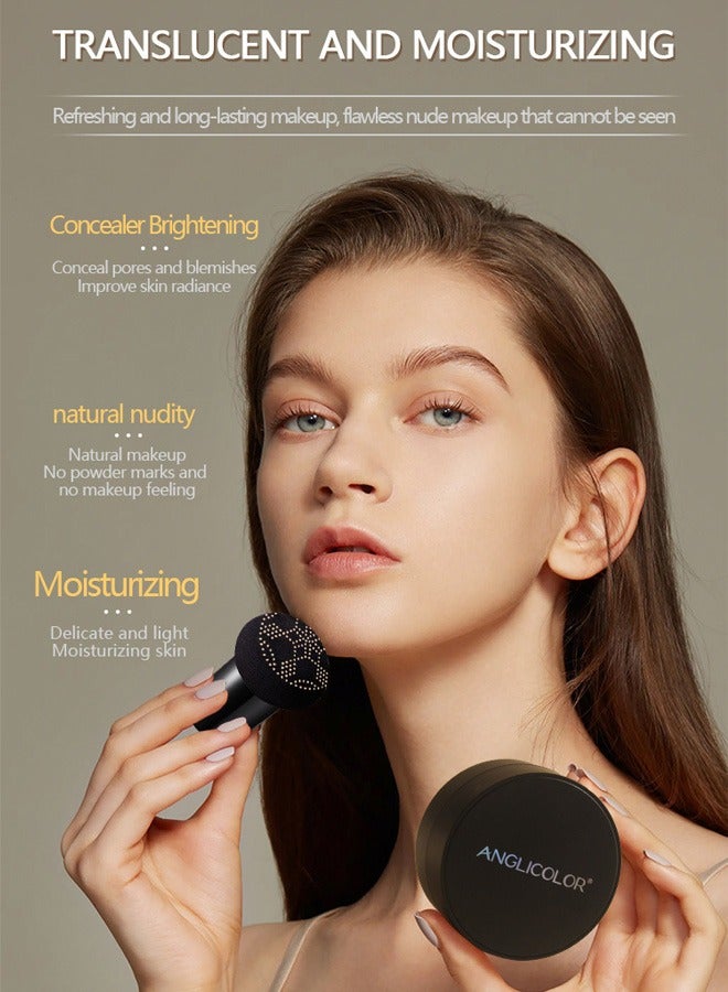 Anglicolor Mushroom Air Cushion CC Cream Concealer Moisturizing Foundation Primer Makeup（#02 NATRUAL NUDE） - Image 4