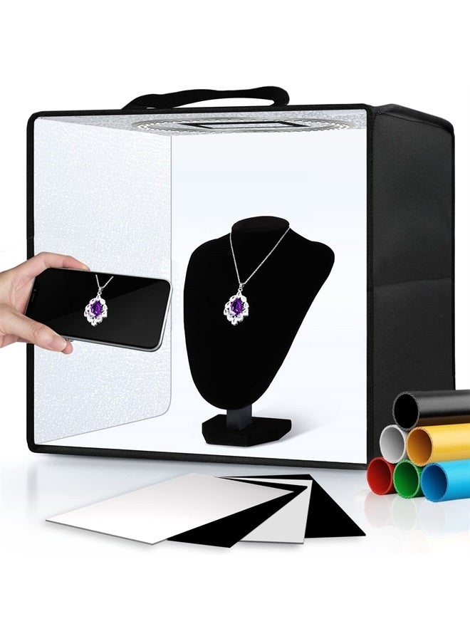 Glendan Portable Photo Studio Light Box,12"x12" Professional Dimmable Shooting Tent Kit with 112 LED Lights & 6 Backdrops for Jewelry and Small Items Product Photography - Image 1