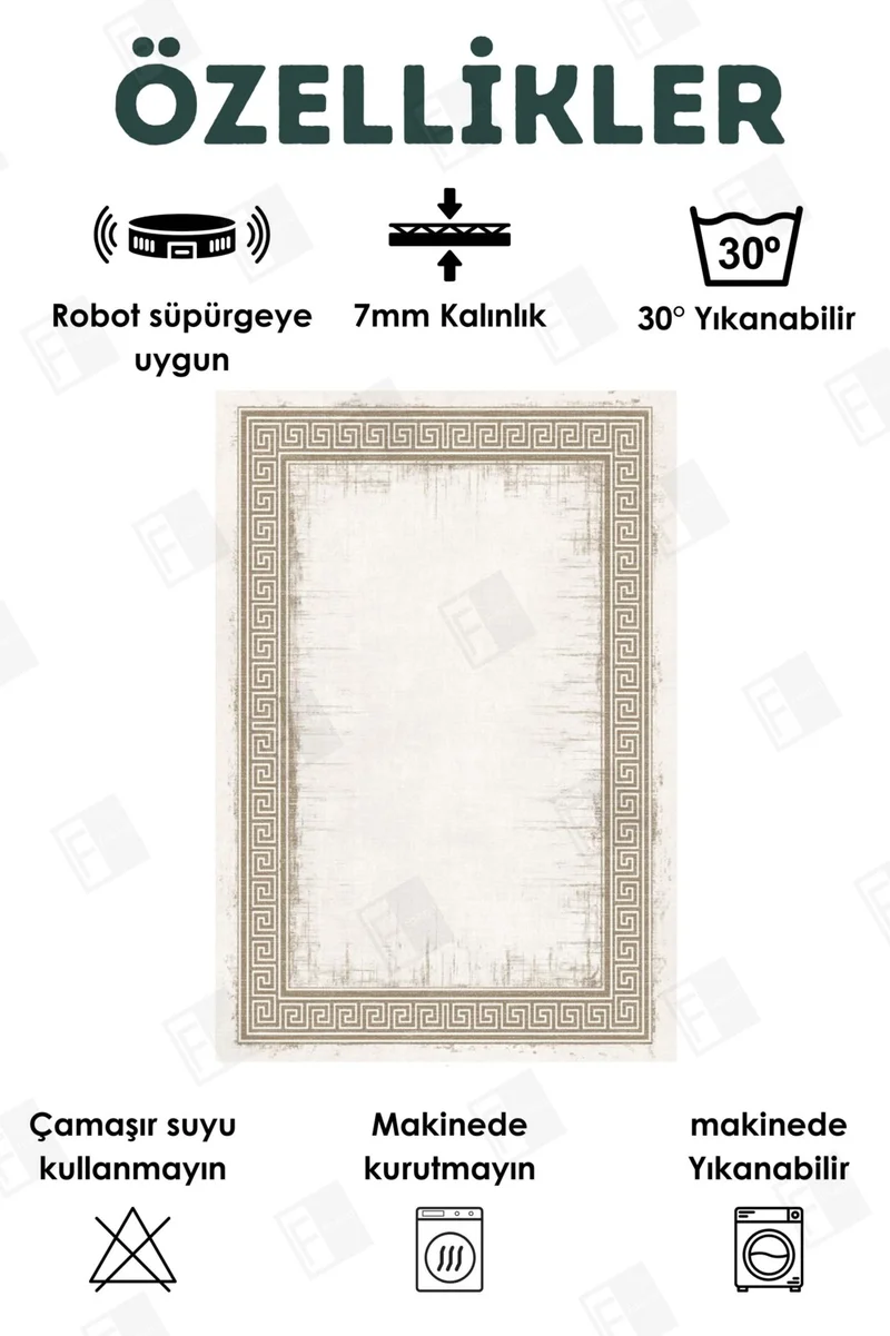 فايند Washable Digital Printed Bath Mat Set Non-Slip Base Toilet Bowl Set