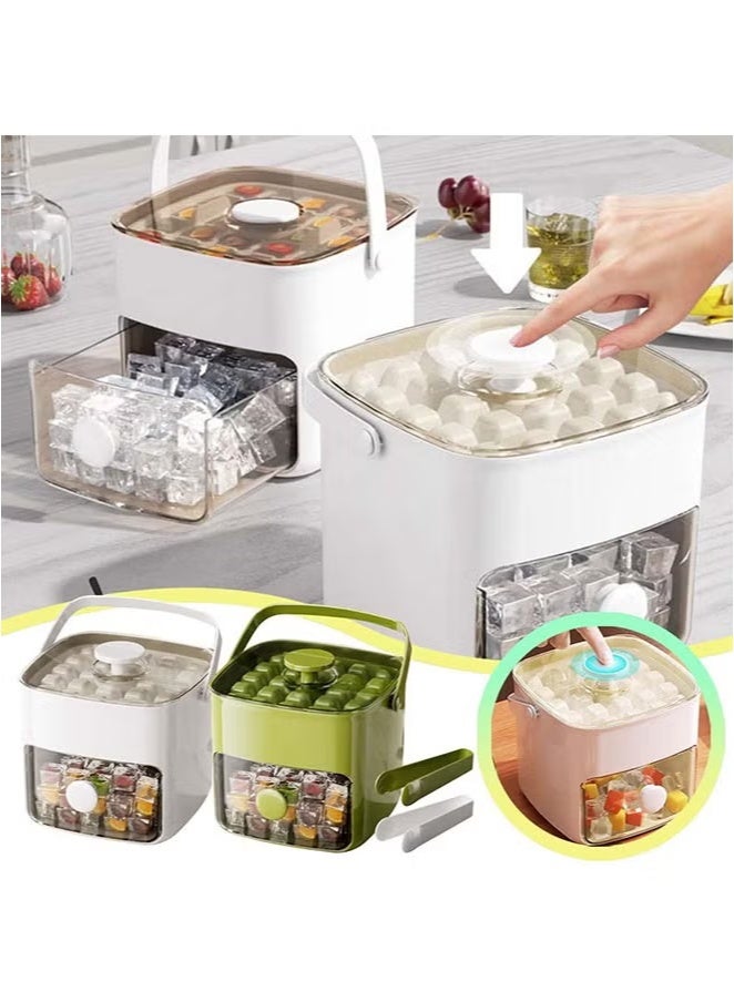NiceArt Double Layer 50 Grid Ice Cube Tray with Transparent Window - Leak-Proof Lid & Portable Handle, Premium Freezer Essential for Hot Climates, Easy Release Design for Summer Drinks (White) - Image 3