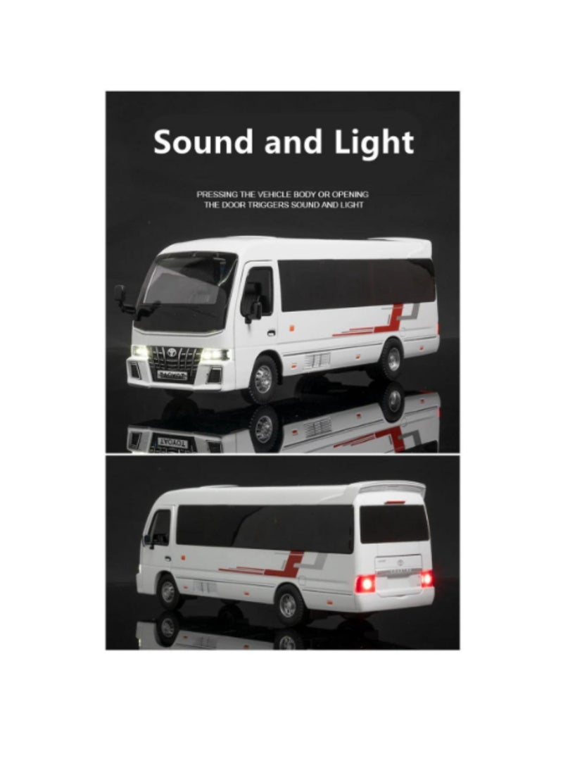 TOYOTA Premium Diecast Toyota Coaster Bus Model 1:33 Scale 01 Pcs Assorted – Heavy Metal Passenger Coach Toy with Sound, Lights, Openable Doors & Pull-Back Action – 22cm Collectible Vehicle Gift for Kids & Adults - Image 4