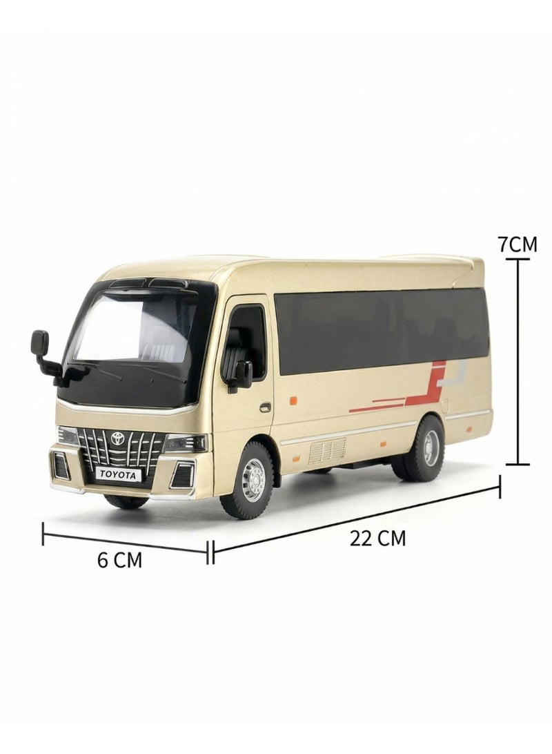 TOYOTA Premium Diecast Toyota Coaster Bus Model 1:33 Scale 01 Pcs Assorted – Heavy Metal Passenger Coach Toy with Sound, Lights, Openable Doors & Pull-Back Action – 22cm Collectible Vehicle Gift for Kids & Adults - Image 2