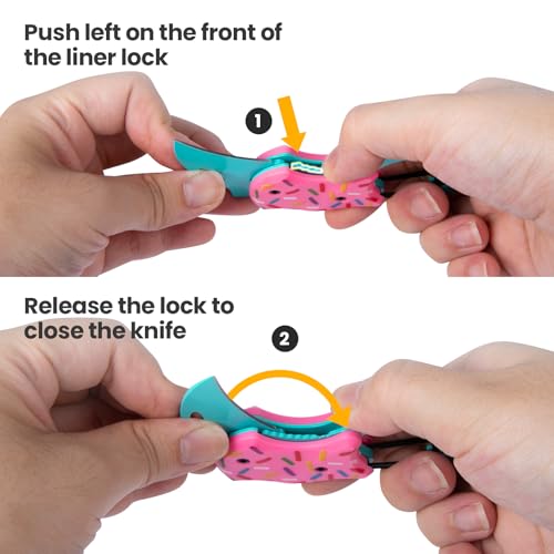 FUNBRO Small Pocket Knife for Women, Cute Donut Folding Box Cutter with 1.34 inch Sharp Blade, EDC Knives Tool for Everyday Carry, Great Gift for Her - Image 4