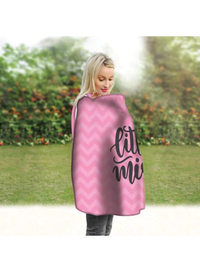 Mamas Gift Little Miss Nursing Cover, 360° Privacy, Adjustable Neck Strap, Open Neckline for Eye Contact, Soft Cotton, Double Layer, Multi-Use Breastfeeding Cover