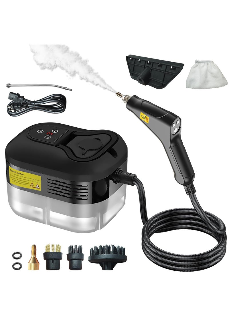 XiuWoo Handheld Steam Cleaner, 2500W High Pressure Steamer for Cleaning, Portable Steam Cleaning Machine for Home Use With 3 Brushes for Car, Kitchen, Furniture, Grout, Tile Black  - Image 1