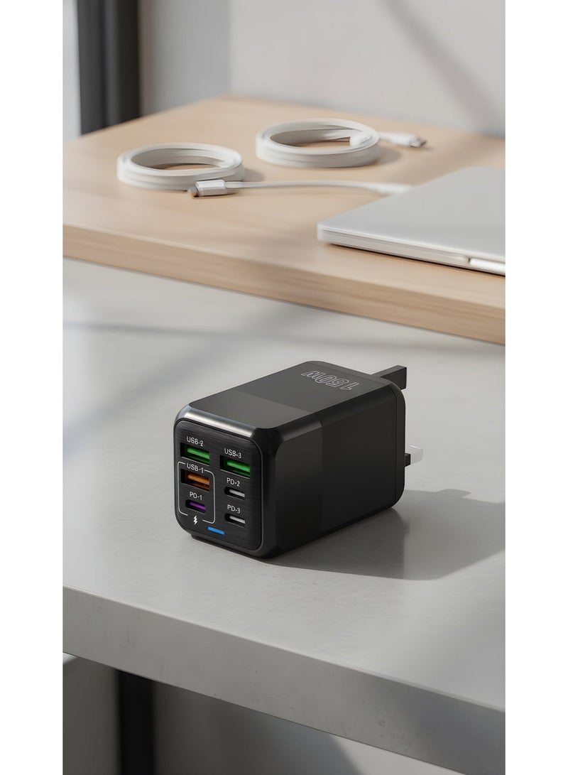 أضف هذا شاحن متعدد الأجهزة بقوة 150 واط، 6 منافذ، قابس بريطاني، محول سفر ذكي - Image 3