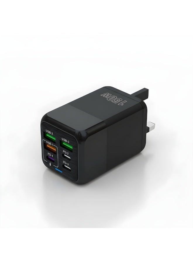 أضف هذا شاحن متعدد الأجهزة بقوة 150 واط، 6 منافذ، قابس بريطاني، محول سفر ذكي - Image 5