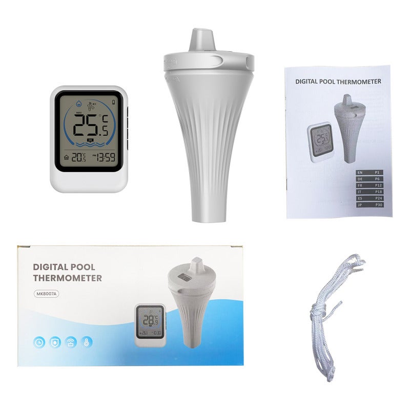 Wireless Pool Thermometer: White, -40℃ To 70℃ Range, 30-Second Updates, Remote Monitoring Temperature Sensor - 12/24-Hour Format, ℃/℉ Switchable for Swimming Pools, Fish Tanks, Bathtubs - Image 2