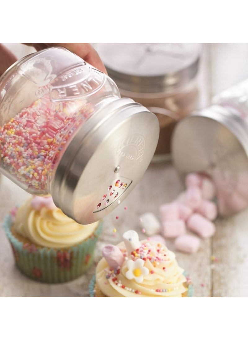 Kilner Glass Storage Jar With Adjustable Shaker Lid Lime 0.25 Litre  - Image 2