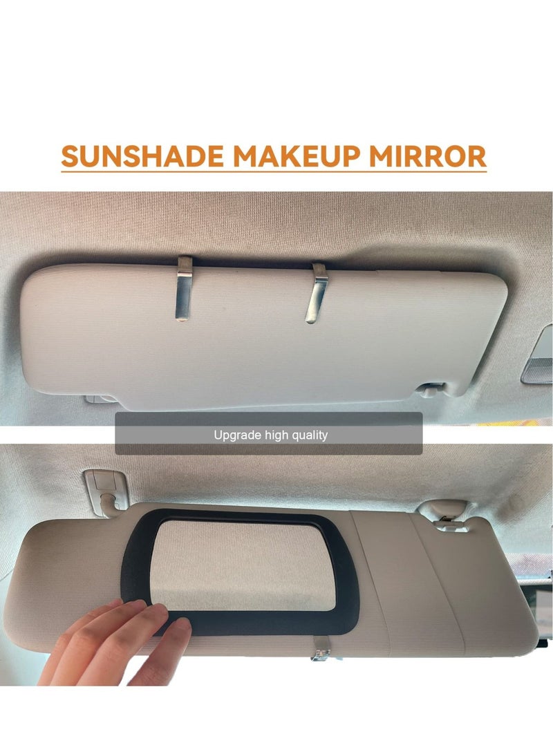 SYOSI 2 Pcs Car Sun Visor Mirror, Universal Car Vanity Mirror, Makeup Sun Shading Beauty Mirror for Most Car Truck, Adjustable Car Cosmetic Vanity Mirror Black, Automobile Accessories - Image 5