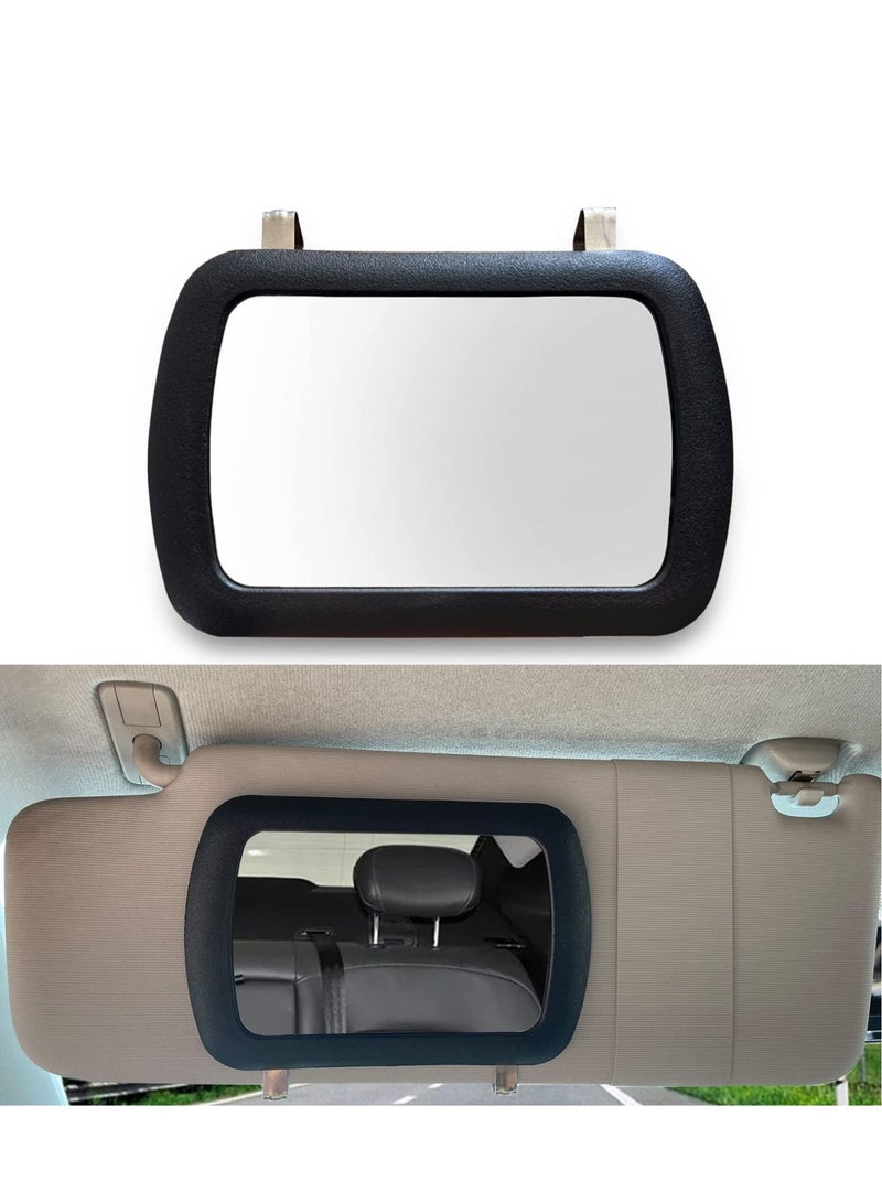 SYOSI 2 Pcs Car Sun Visor Mirror, Universal Car Vanity Mirror, Makeup Sun Shading Beauty Mirror for Most Car Truck, Adjustable Car Cosmetic Vanity Mirror Black, Automobile Accessories - Image 1
