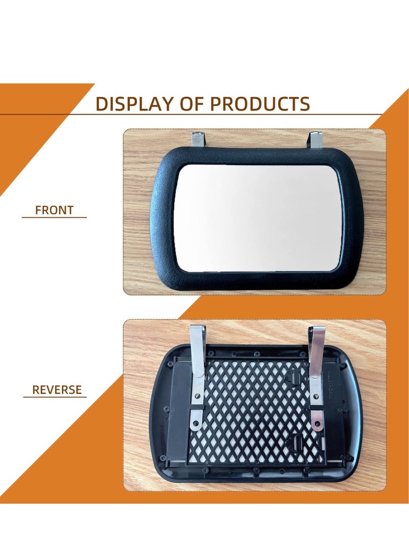 SYOSI 2 Pcs Car Sun Visor Mirror, Universal Car Vanity Mirror, Makeup Sun Shading Beauty Mirror for Most Car Truck, Adjustable Car Cosmetic Vanity Mirror Black, Automobile Accessories - Image 4