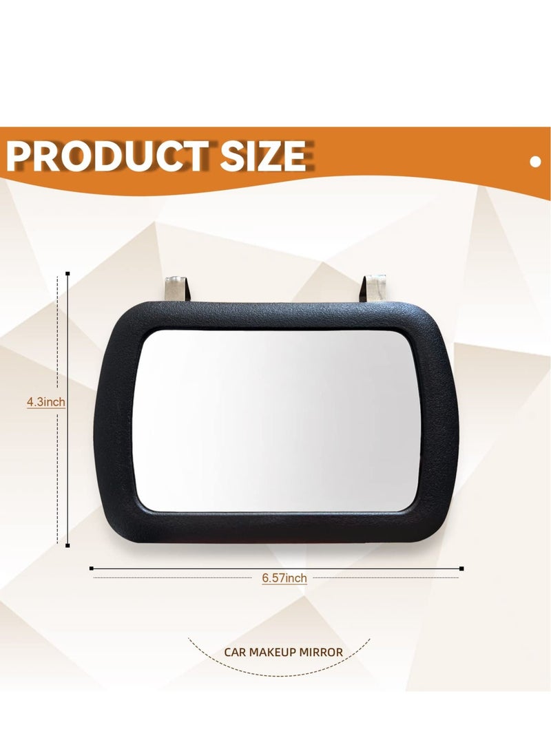 SYOSI 2 Pcs Car Sun Visor Mirror, Universal Car Vanity Mirror, Makeup Sun Shading Beauty Mirror for Most Car Truck, Adjustable Car Cosmetic Vanity Mirror Black, Automobile Accessories - Image 2