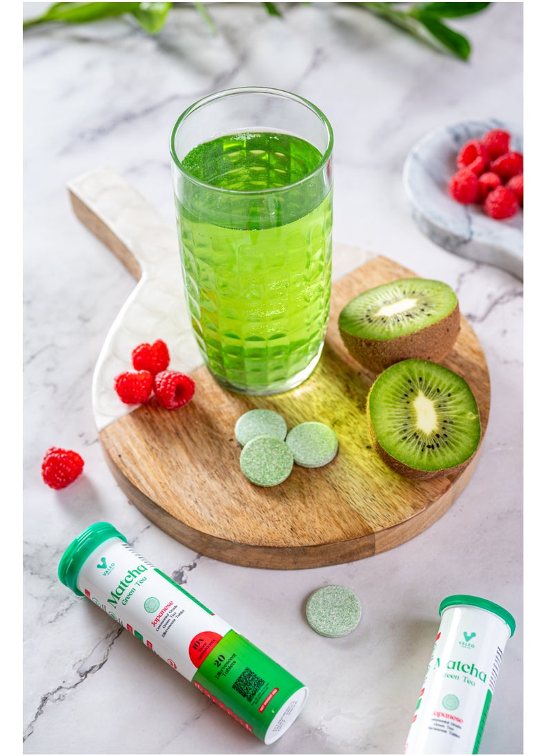 VALEO Matcha Green Tea Effervescent Tabs 20 Organic Detox And Glowing Skin Pack Of 2  - Image 4