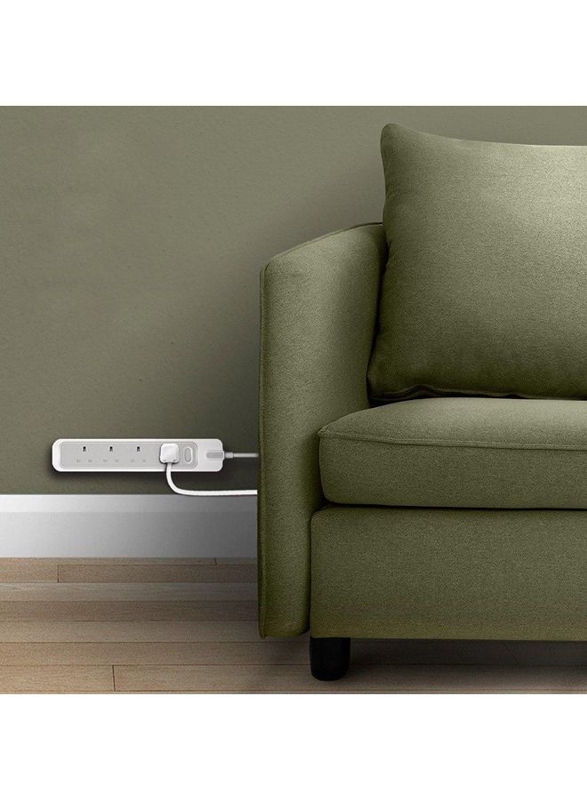 Rafeed Electric Power Extension Cord 4 Sockets 5M White/Grey - Image 4