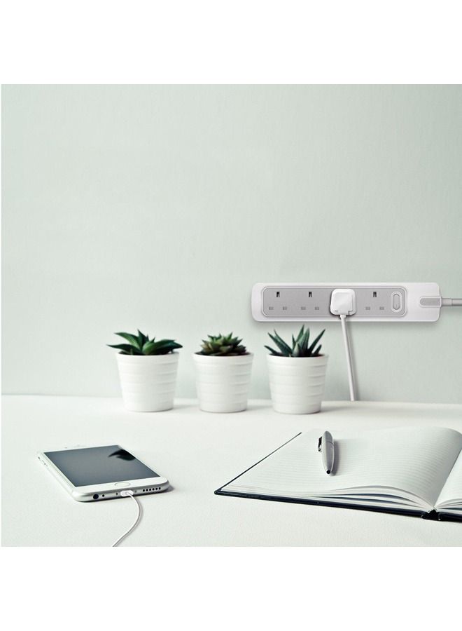 Rafeed Electric Power Extension Cord 4 Sockets 5M White/Grey - Image 3