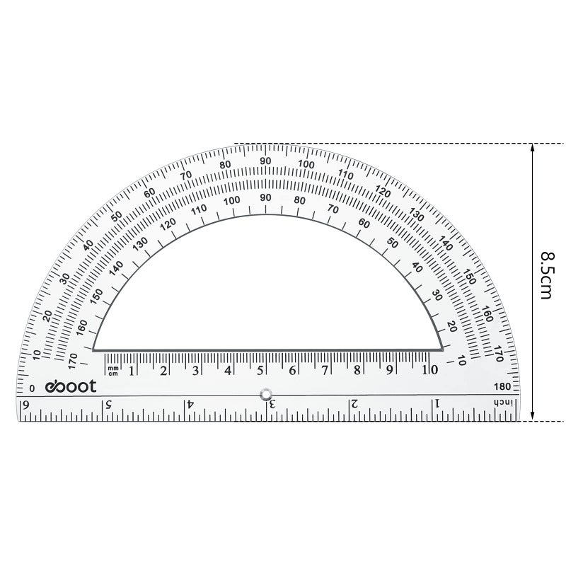 EBOOT 24 Pack Plastic Protractors Math Protractor 180 Degrees 6 Inch (Clear) - Image 2