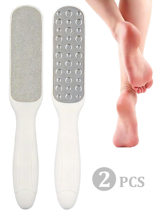 Professional Pedicure Foot File 2 Pack - Double Side Stainless Steel Foot Scraper Exfoliator, Feet Care Tool for Dead Skin Cracked Heels Callus Remover, Home Salon Use Foot Care Accessories - Image 1