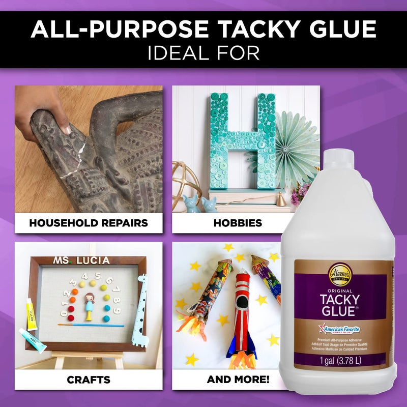Aleene's Original Tacky Glue, All Purpose Adhesive, Perfect for Crafts and DIY Projects, Dries Fast and Clear for Large Projects, Refills, 128 fl oz, 1 Gallon - Image 4
