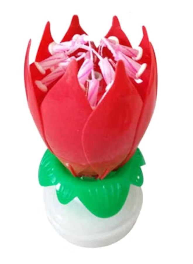 FASHION Rotating Lotus Flower Musical Candle 6 x 11cm - Image 1