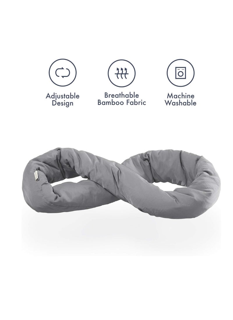 KASTWAVE Infinity Pillow - Home Travel Soft Neck Scarf Support Sleep for Flights Train (Grey)  - Image 2