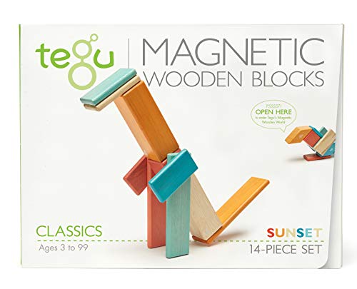 Tegu 14 Piece Tegu Magnetic Wooden Block Set Sunset - Image 1