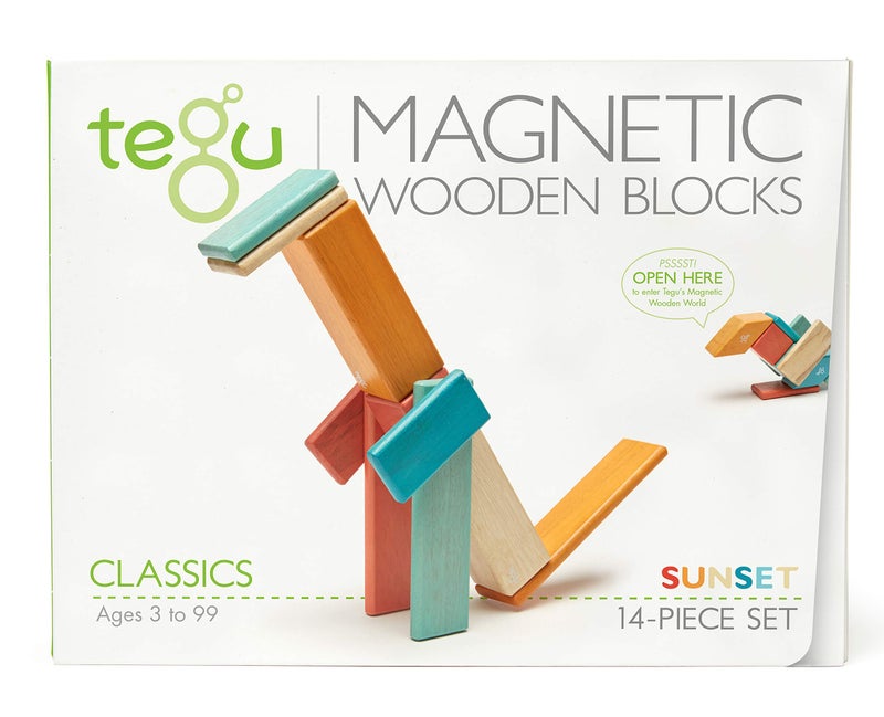 Tegu 14 Piece Tegu Magnetic Wooden Block Set Sunset - Image 2