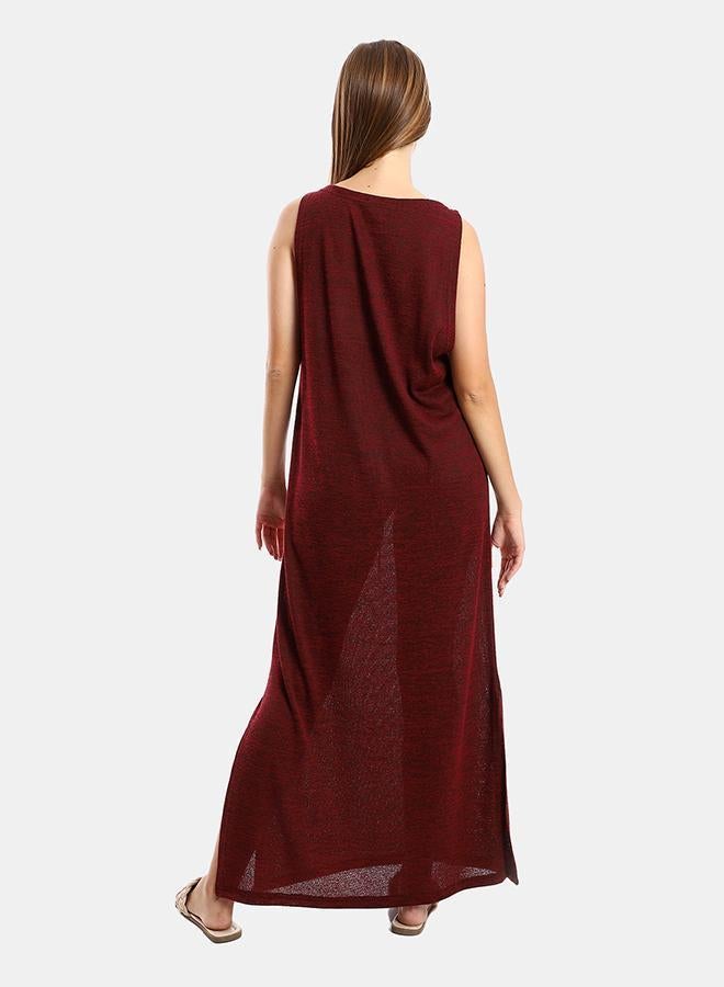 kady Jamila women round collar cover up with side slitswomen ,marron-xxl - Image 3