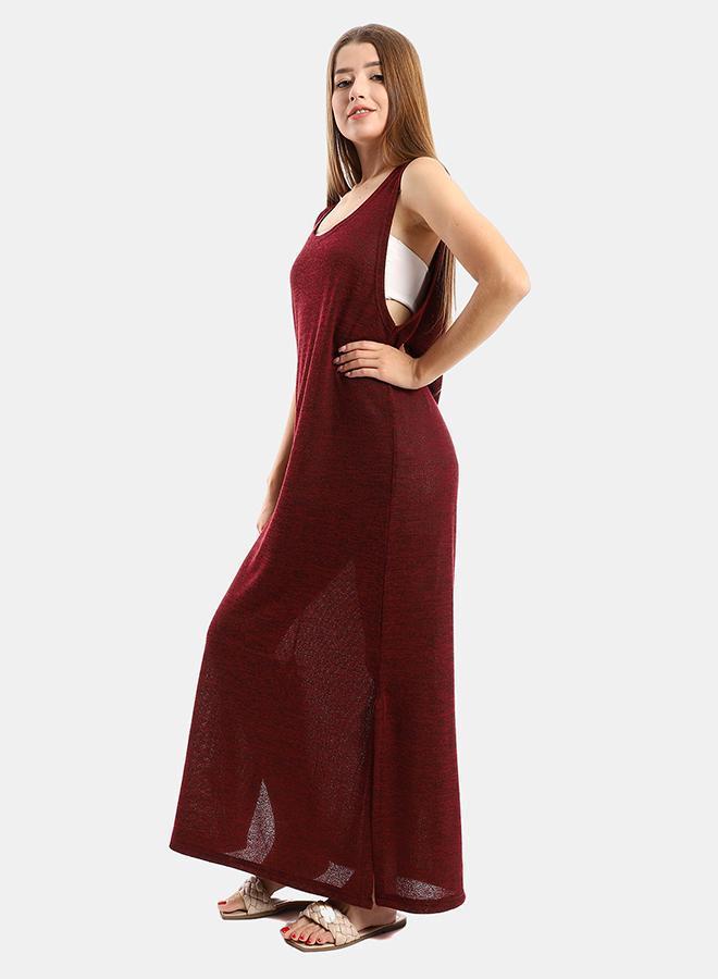 kady Jamila women round collar cover up with side slitswomen ,marron-xxl - Image 2