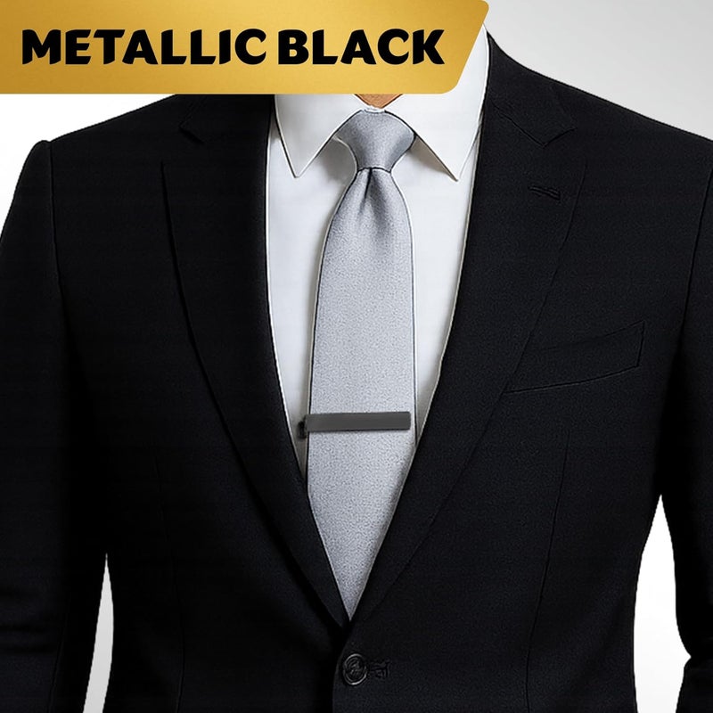 Roctee Tie Clips for Men, 3 Pack Classic Tie Clip Silver Gold Black Necktie Tie Bar Pinch Clips Suitable For Wedding Anniversary Business - Image 5