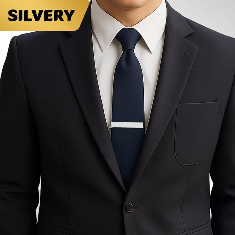 Roctee Tie Clips for Men, 3 Pack Classic Tie Clip Silver Gold Black Necktie Tie Bar Pinch Clips Suitable For Wedding Anniversary Business - Image 4