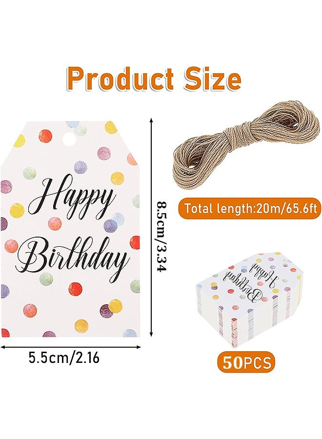 إم إكس إن علامات هدايا عيد ميلاد سعيد - 50 قطعة من بطاقات الهدايا الورقية ذات النقاط الملونة، ملصقات هدايا لتزيين حفلات أعياد الميلاد - Image 2