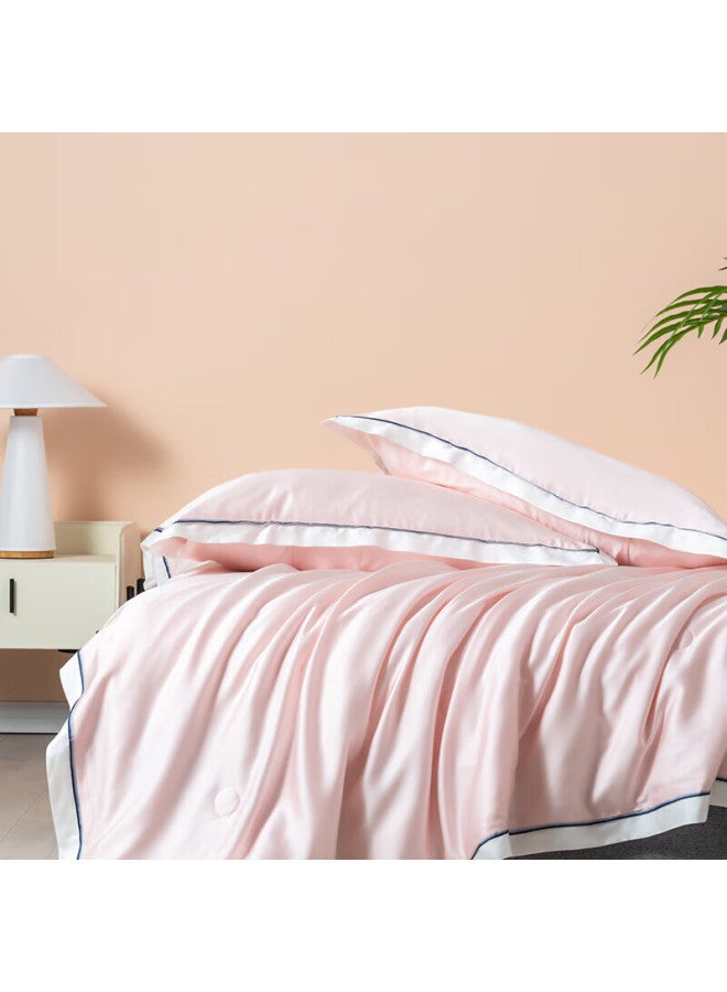 La Torretta Air Conditioning Quilt, Summer Cool Quilt, Washable, 80-count Lenzing Tencel Ice Silk Thin Quilt Core, 150*200cm, Light Apricot Pink - Image 3