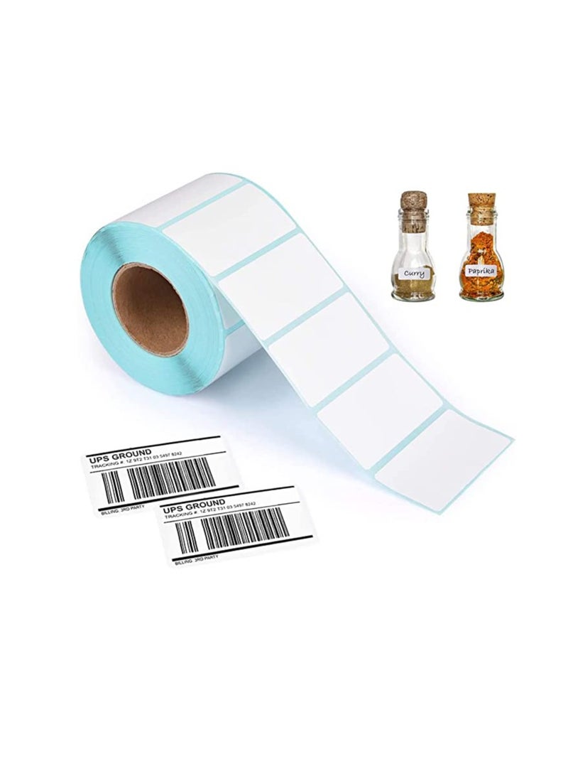 Excefore Plain white sticky labels, 800 pcs Blank Thermal Label Stickers Self Adhesive Address Labels Roll Price Stickers for Jars Printer Freezer(60 x 30mm)
