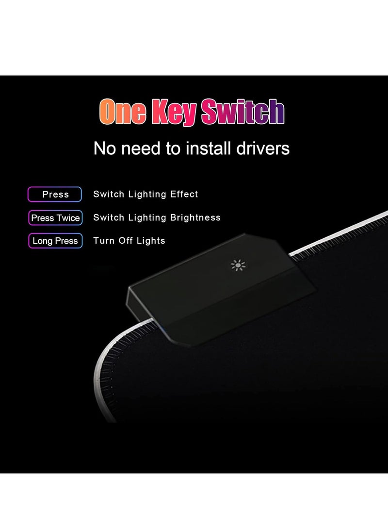 Generic - RGB Gaming Mouse Mat - 800x300 mm - XXL Extended Large LED Mouse Pad - 7 Multi Colour and 4 Effect Modes – Non Slip Rubber Base - Image 1