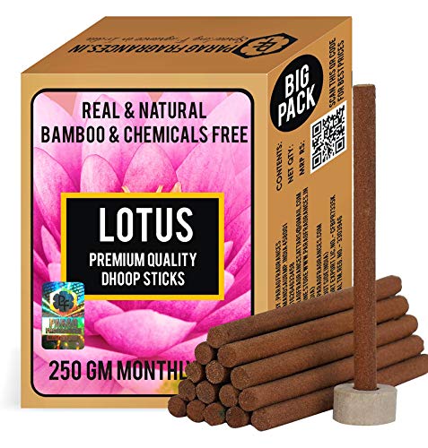 PARAG FRAGRANCES Parag Fragrances Lotus Dhoop Sticks 250 GramChemical Bamboo Free Natural Dhoop BattiDhoop Sticks for Prayer Home Fragrance  - Image 1
