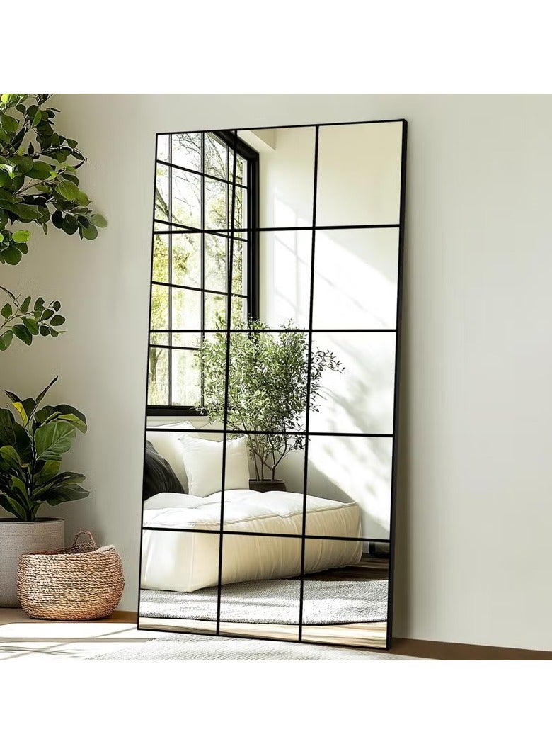 Large Full Length Floor Mirror for Bedroom Living Room Hallway 28X55 Window Pane Mirror Decorative Wall Art