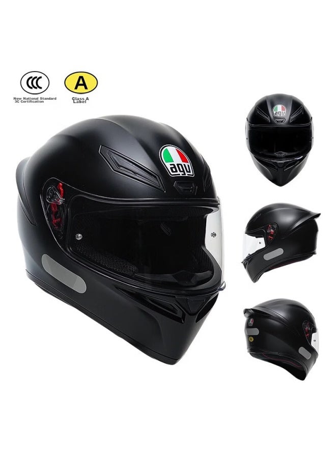 Agv K1s Motorcycle Helmet, 3c Certified, Versatile Matte Black, Wide Field Of View, Full-face Racing Helmet, M - Image 1