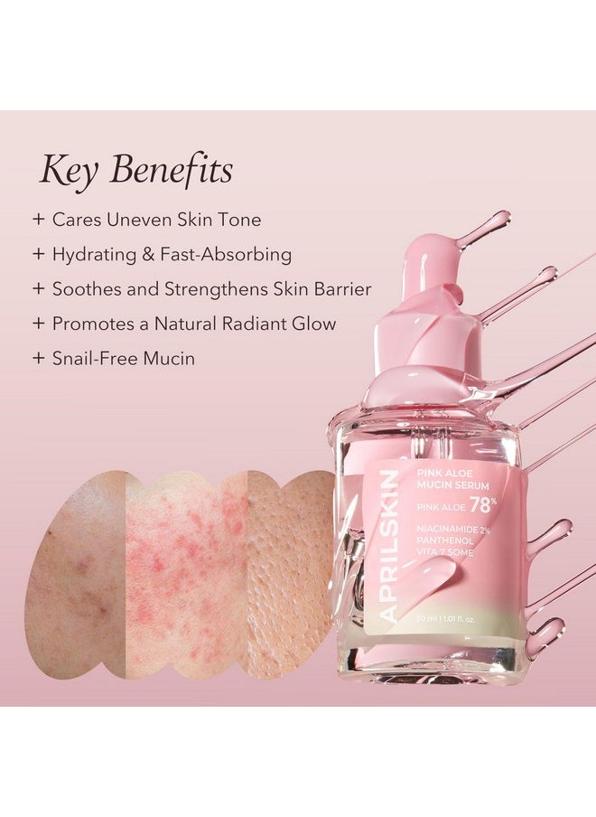 APRILSKIN - APRILSKIN Pink Aloe Mucin Serum 1.01 fl.oz (30ml) Hydrating 78% Jeju Aloe Mucin Formula with Non-Sticky Finish for a Glass Glow Look, Korean Skincare - Image 1