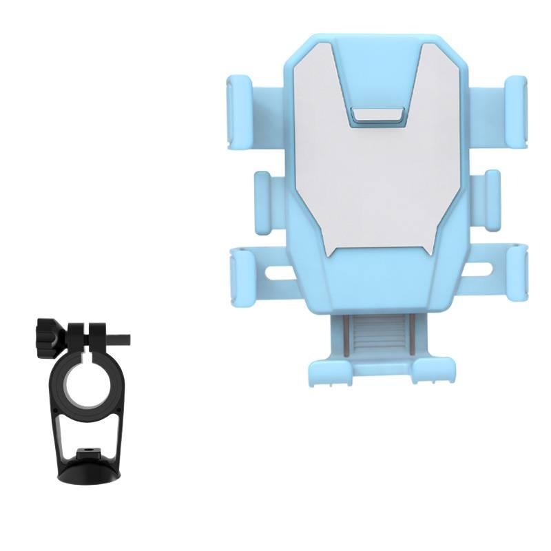 Stable Navigation Support Phone Holder Motorcycle & Bicycle in Blue for Riding and Navigation and Rearview Mirror Mount for Broad Compatibility - Image 1