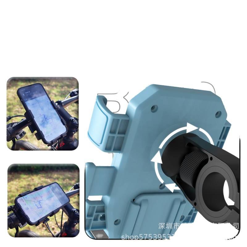 Stable Navigation Support Phone Holder Motorcycle & Bicycle in Blue for Riding and Navigation and Rearview Mirror Mount for Broad Compatibility - Image 4